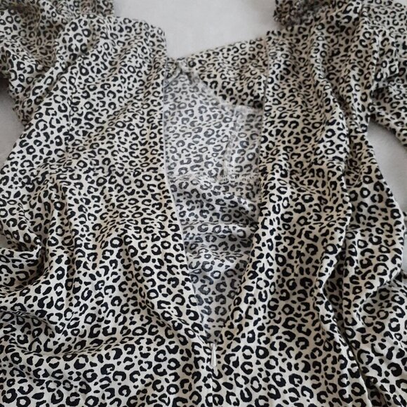 ASOS Women's Size 6 (UK 10) Cream Animal Print Milkmaid Corset Mini Dress - Picture 12 of 16